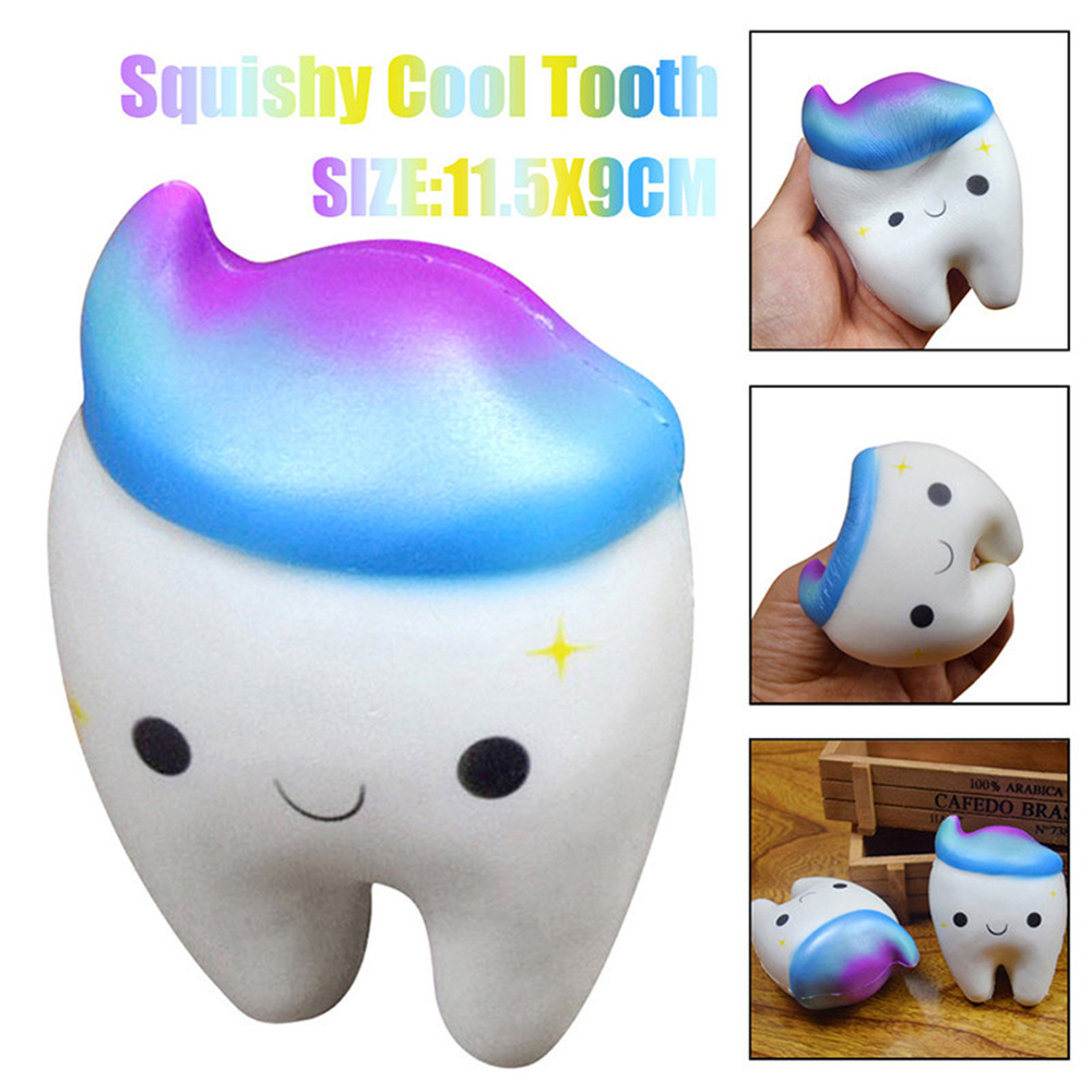 Jumbo Squishy Stretch Kawaii Teeth Bread Slow Rising Kids Toy