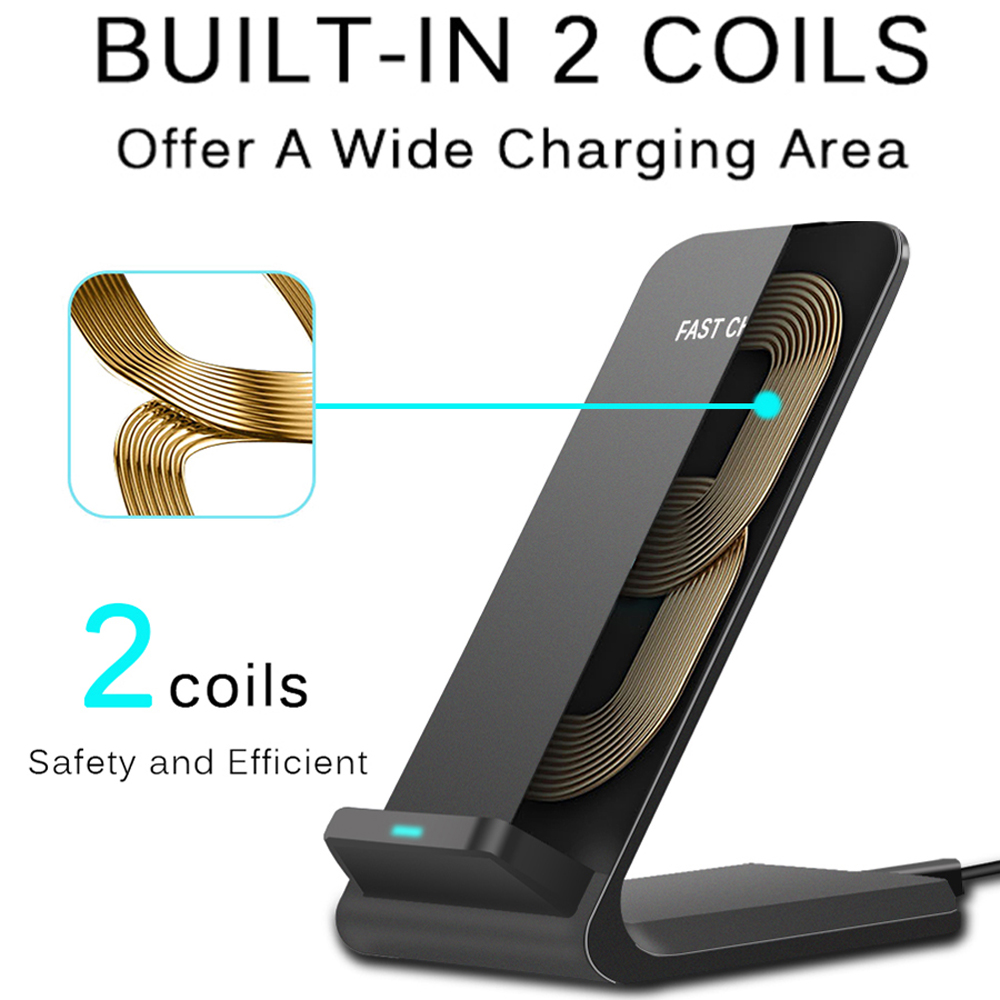 QI Wireless Charger Quick Charge 2.0 Fast Charging for iPhone 8 / iPhone X