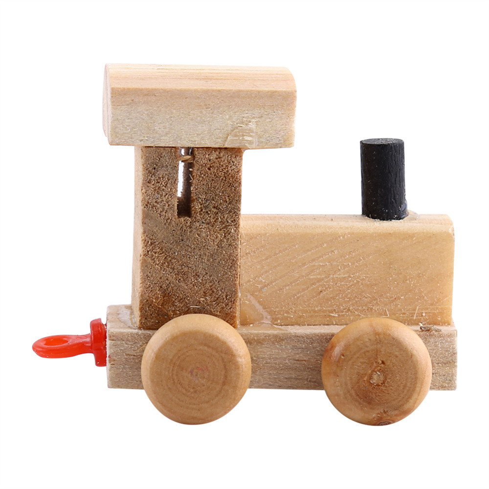 Wooden Train Figure Model Toy with Alphabetical Number