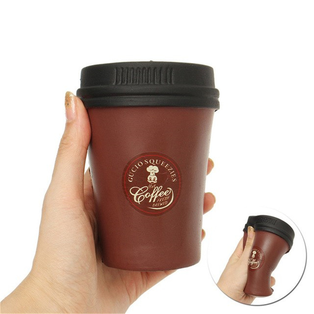Cute Jumbo Squishy Slow Rising Brown Coffee Cup Toy