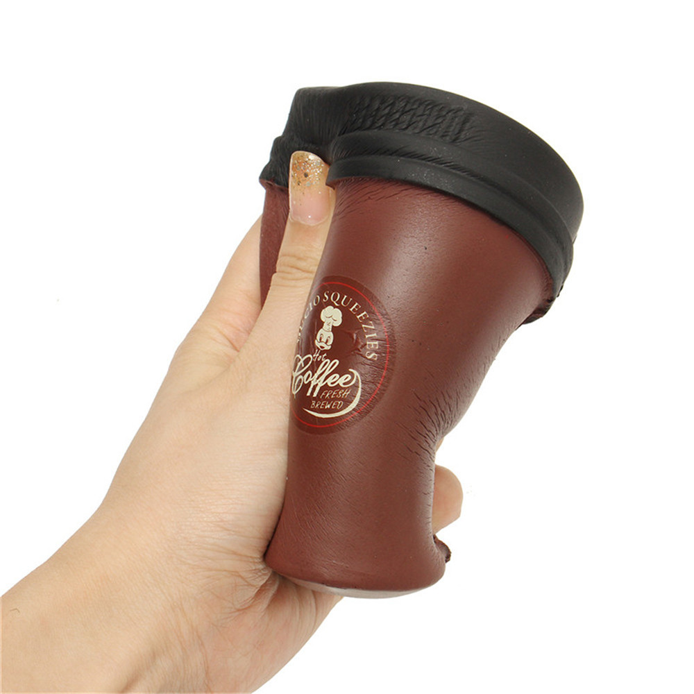 Cute Jumbo Squishy Slow Rising Brown Coffee Cup Toy