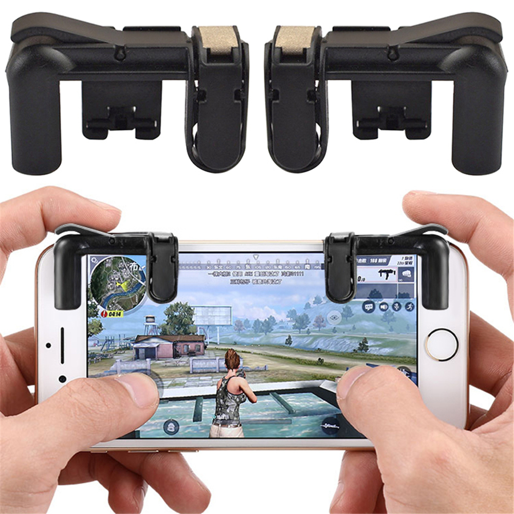 2 in 1 Mobile Game Trigger Controller Fire Button Gamepad L1R1 Aim Key Joystick