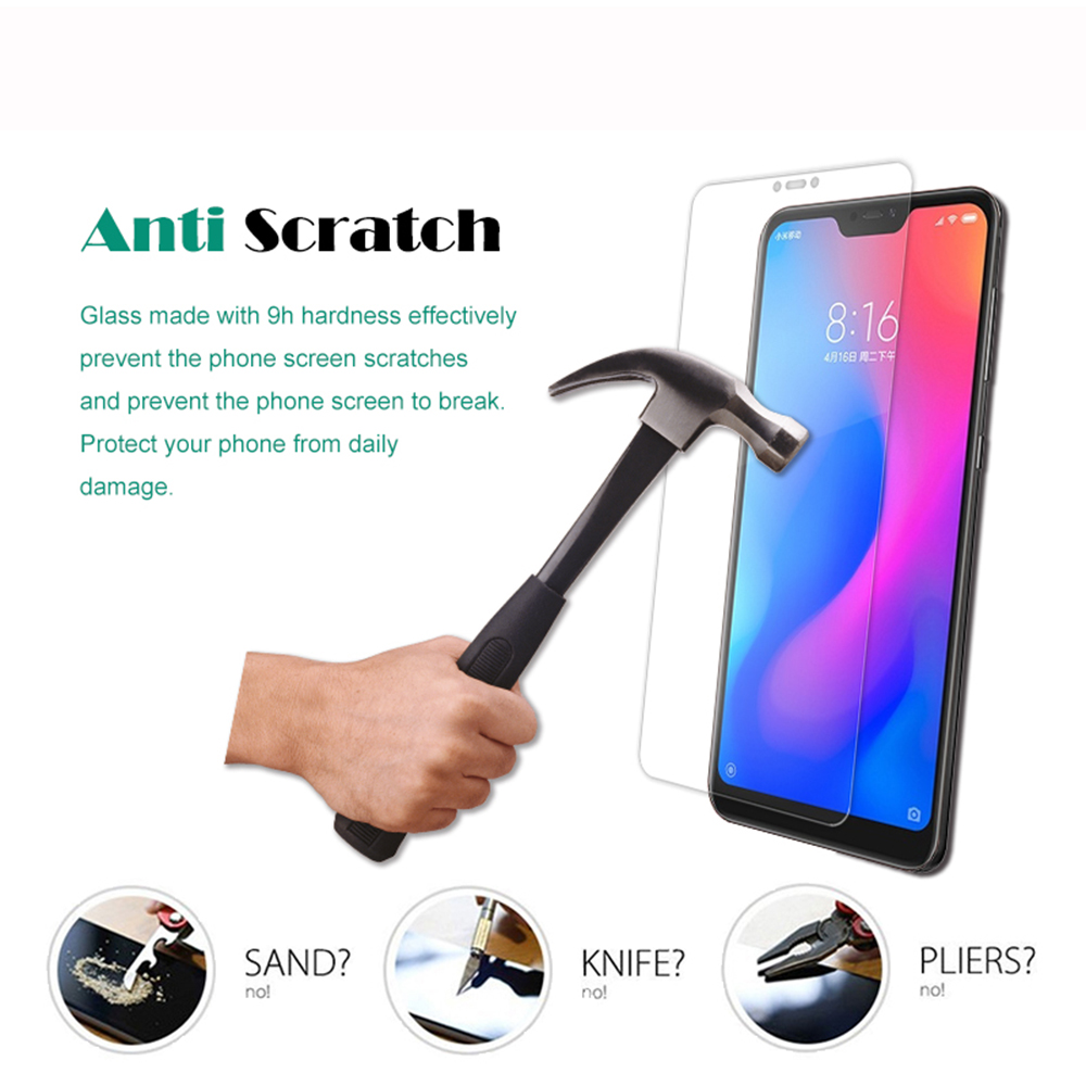 2PCS HD Screen Protector Tempered Glass for Xiaomi Mi A2 Lite / Redmi 6 Pro