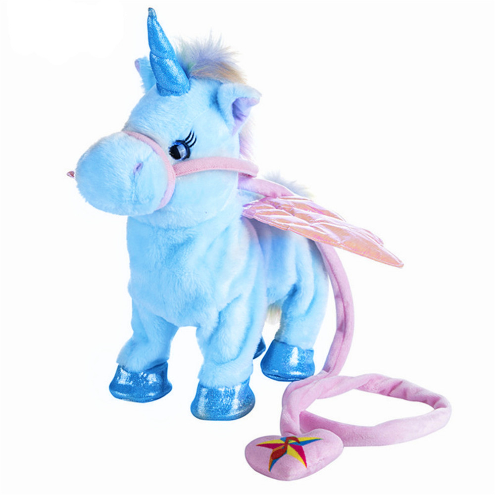 Electric Walking Unicorn Stuffed Animals Plush Musical Pony Toy