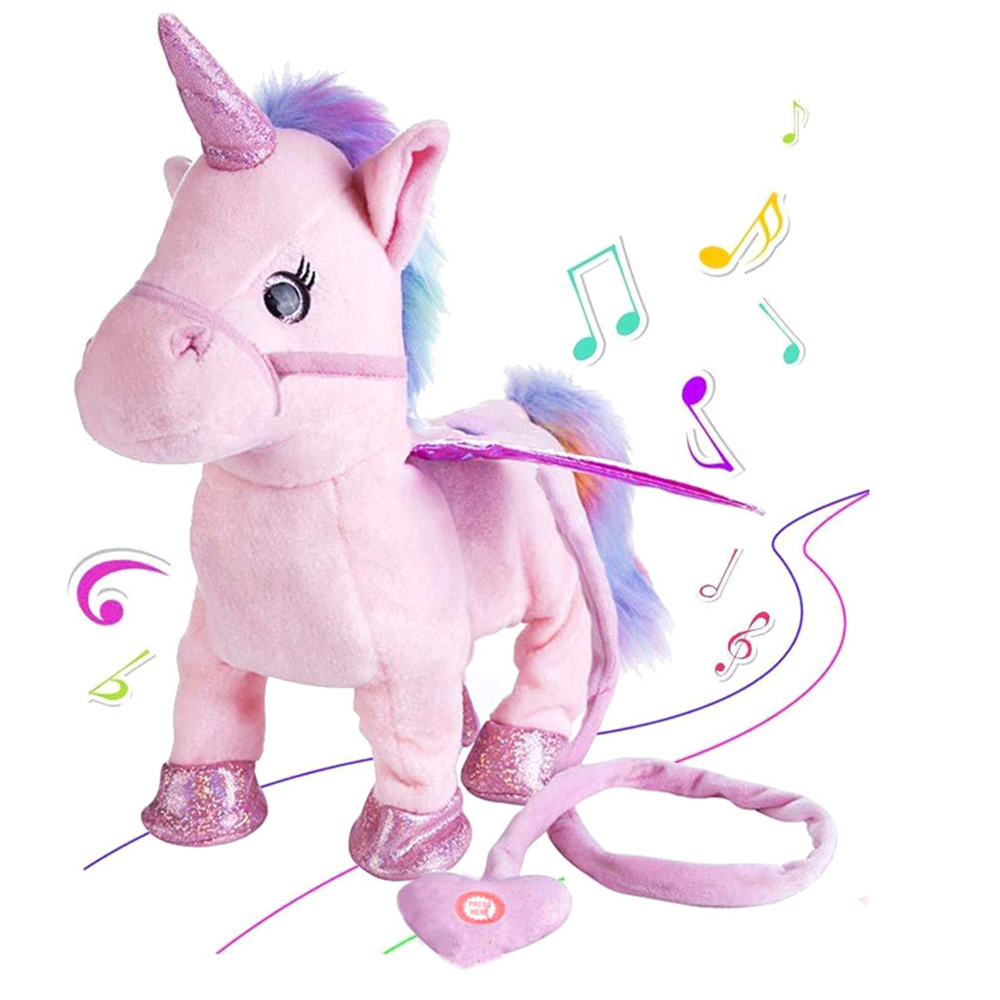 Electric Walking Unicorn Stuffed Animals Plush Musical Pony Toy