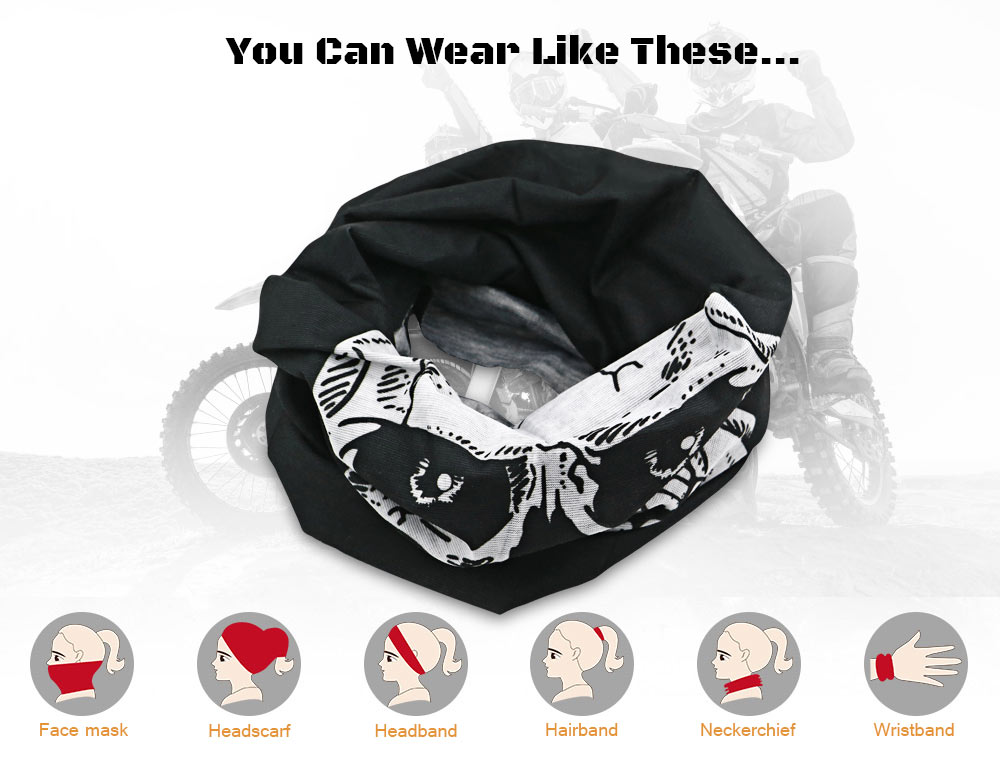 Motorcycle Face Mask Skull Headscarf for Riding Hunting Camping Costume Party