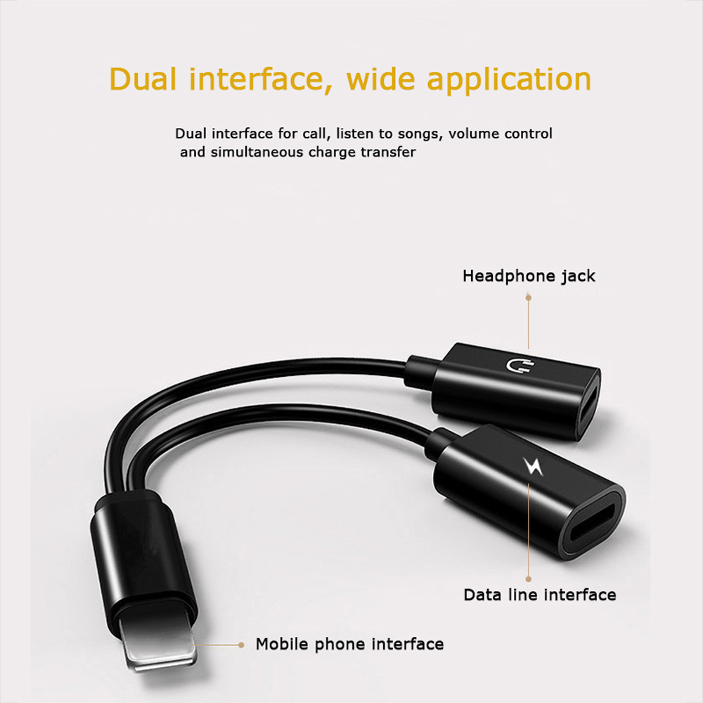 Earphone Audio Charging Adapter Music /Phone Call/Charging Audio Cable Splitter