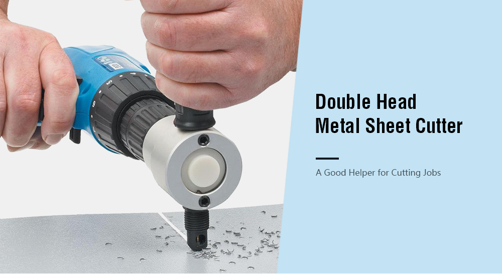 Portable Professional Double Head Metal Sheet Cutter Drill Attachment 