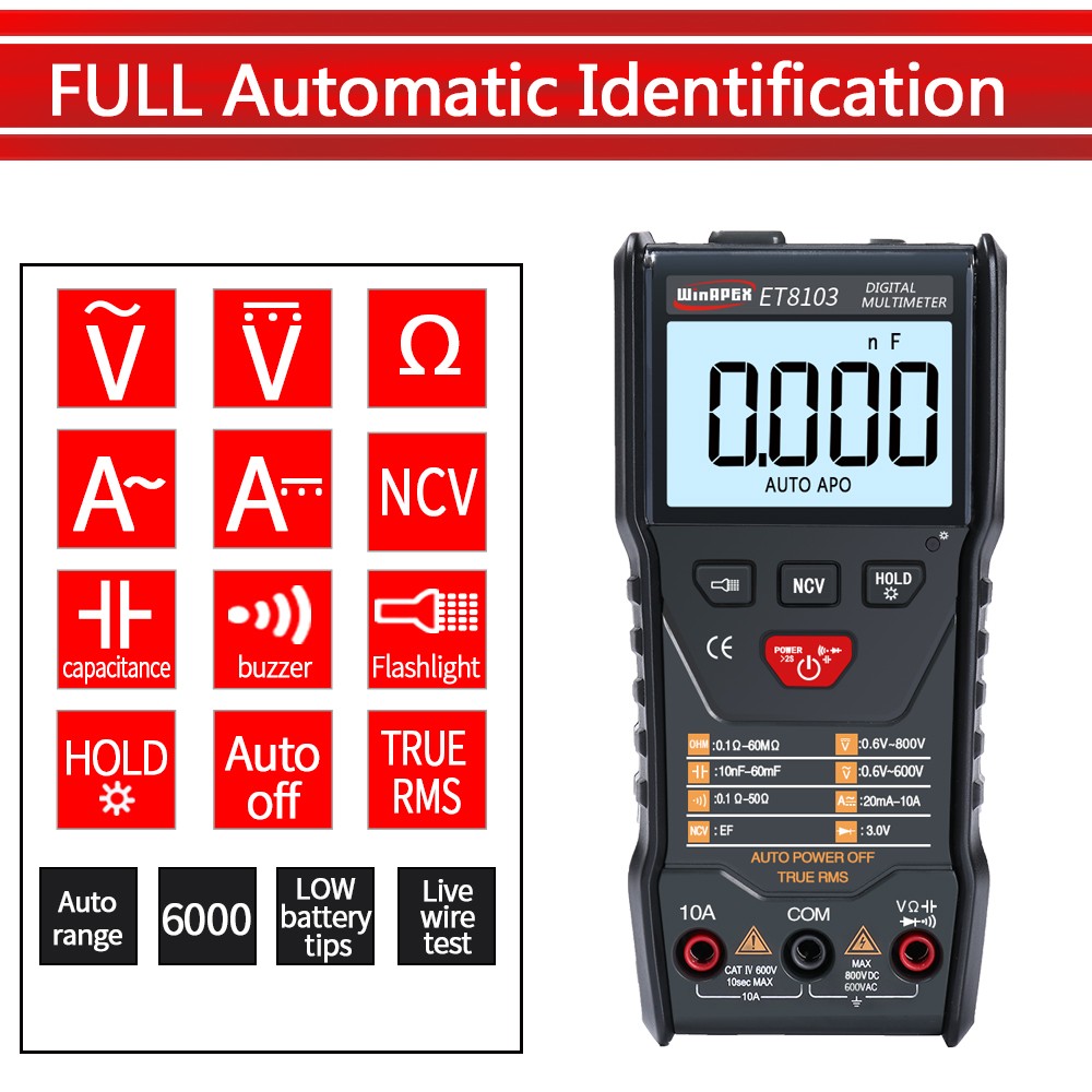 APEXEL ET8103 Full Intelligent Digital Multimeter 