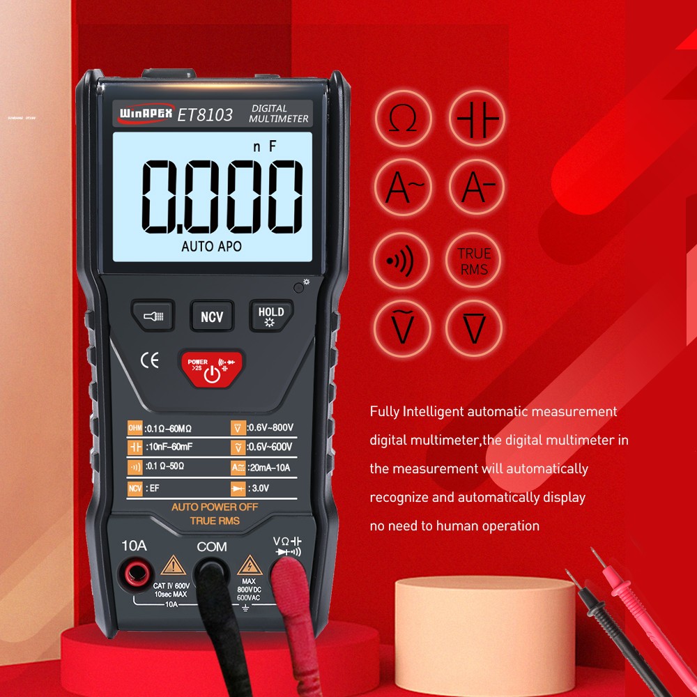 APEXEL ET8103 Full Intelligent Digital Multimeter 