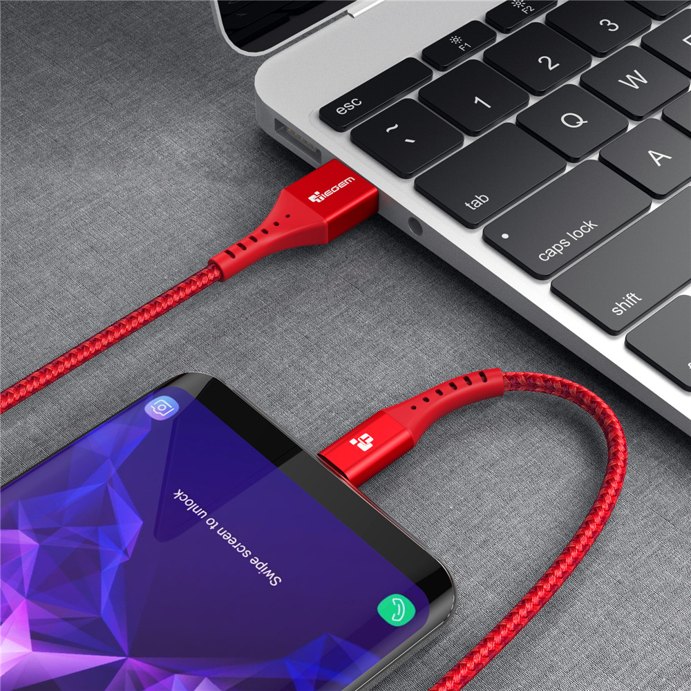 TIEGEM USB Type C Cable 3A Fast Charging Cable for Redmi Note 7 Pro Samsung S10