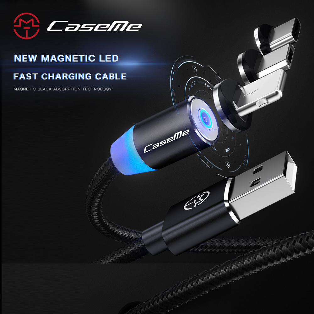 CaseMe 3 in 1 Magnetic Charger Cable Phone Charging for iPhone Type-C Android