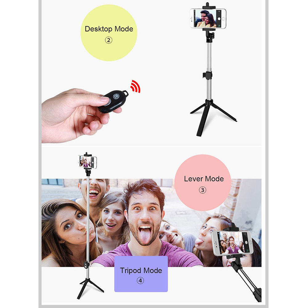 Wireless Remote Control Tripod Bluetooth Selfie Stick