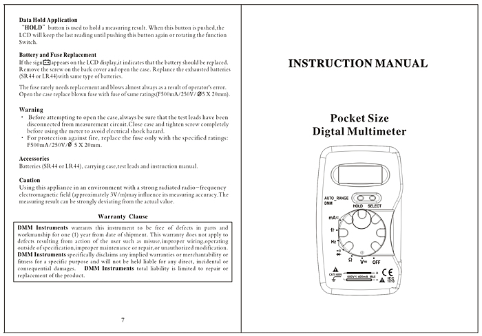 AIMOMETER M320 Digital Multimeter DMM Auto Range 4000 Counts Ammeter Voltmeter Ohmmeter with Capacitance Frequency Test