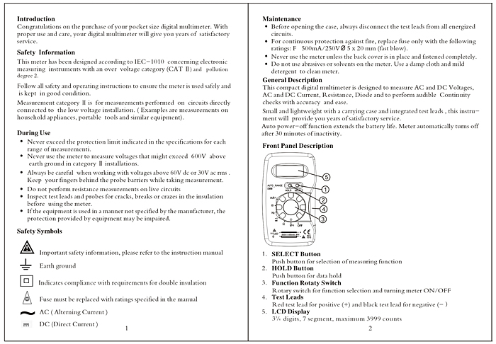 AIMOMETER M320 Digital Multimeter DMM Auto Range 4000 Counts Ammeter Voltmeter Ohmmeter with Capacitance Frequency Test