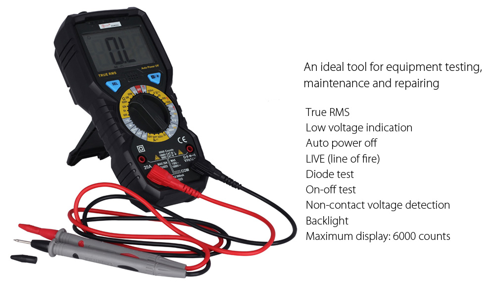 BSIDE ADM08A True RMS Value Digital Multimeter Capacitance Frequency Test