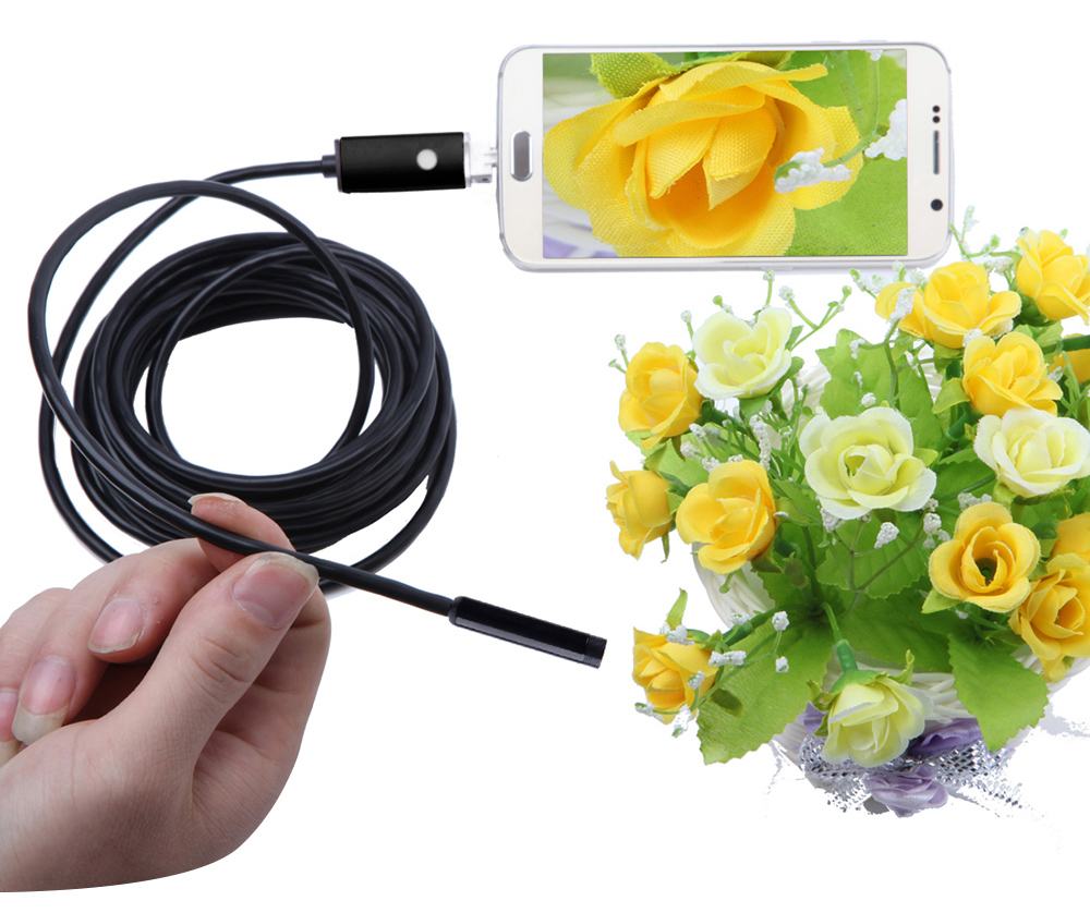 AN99 2-in-1 USB Micro Connector 5.5MM Endoscope Borescope Inspection Wire Camera