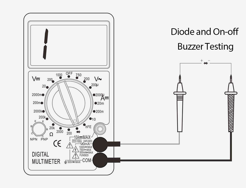 WHDZ DT700B Digital Multimeter AC DC Tester Voltmeter