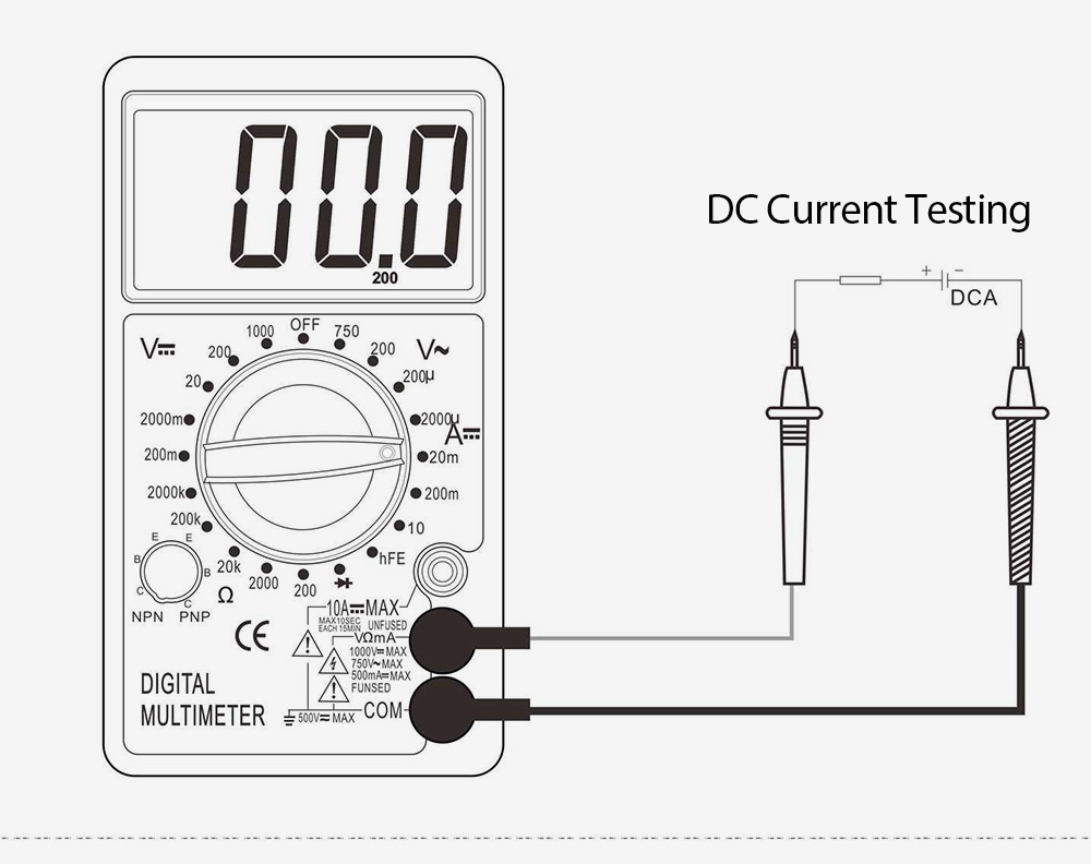 WHDZ DT700B Digital Multimeter AC DC Tester Voltmeter