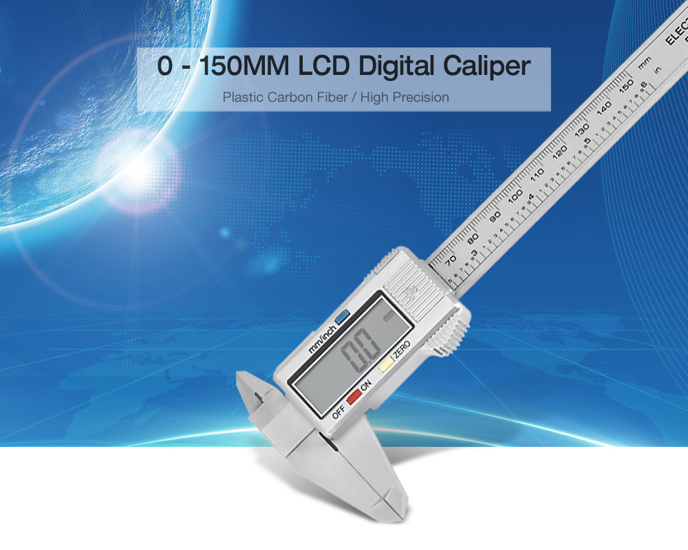 0 - 150MM Electronic Digital Micrometer Plastic Carbon Fibre Calliper