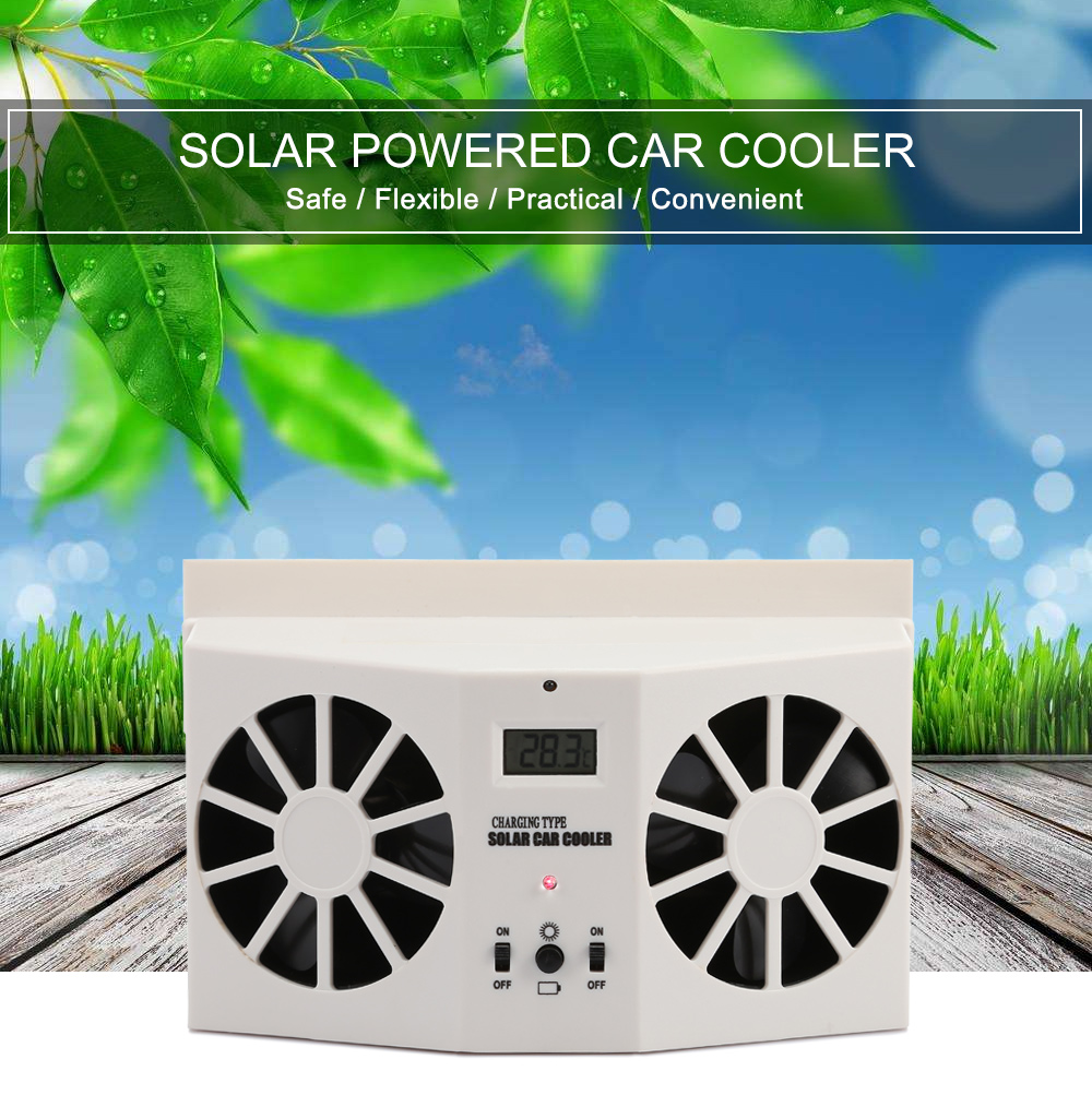 Auto Ventilation Car Cooler Solar Powered Dual-mode Power Supply Exhaust Fan