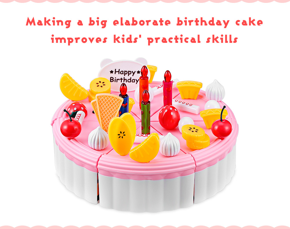 73PCS Birthday Party Food Fruit Cake Play Toy for Kids