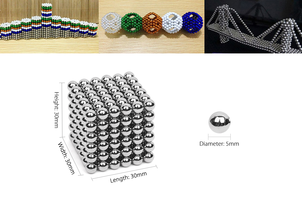 5mm Magnetic Ball Puzzle Novelty Toy for DIY - 216Pcs