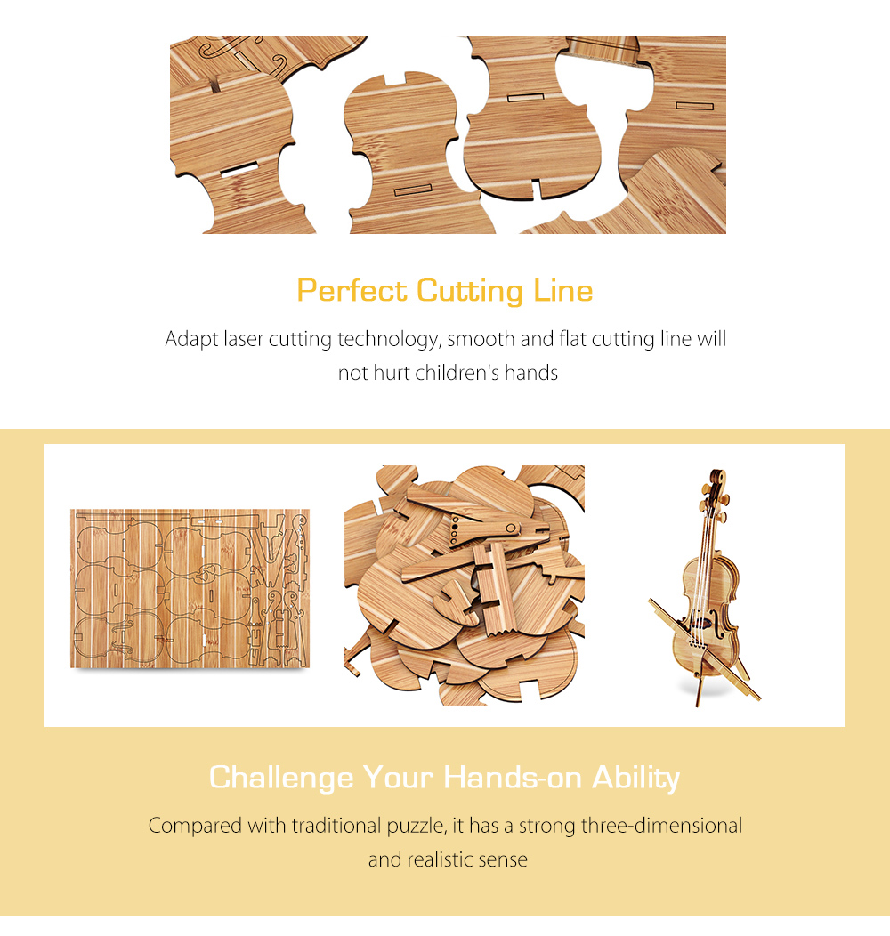 Educational Toys Woodcraft Assembly Kit 3D Wooden Puzzle - Violin