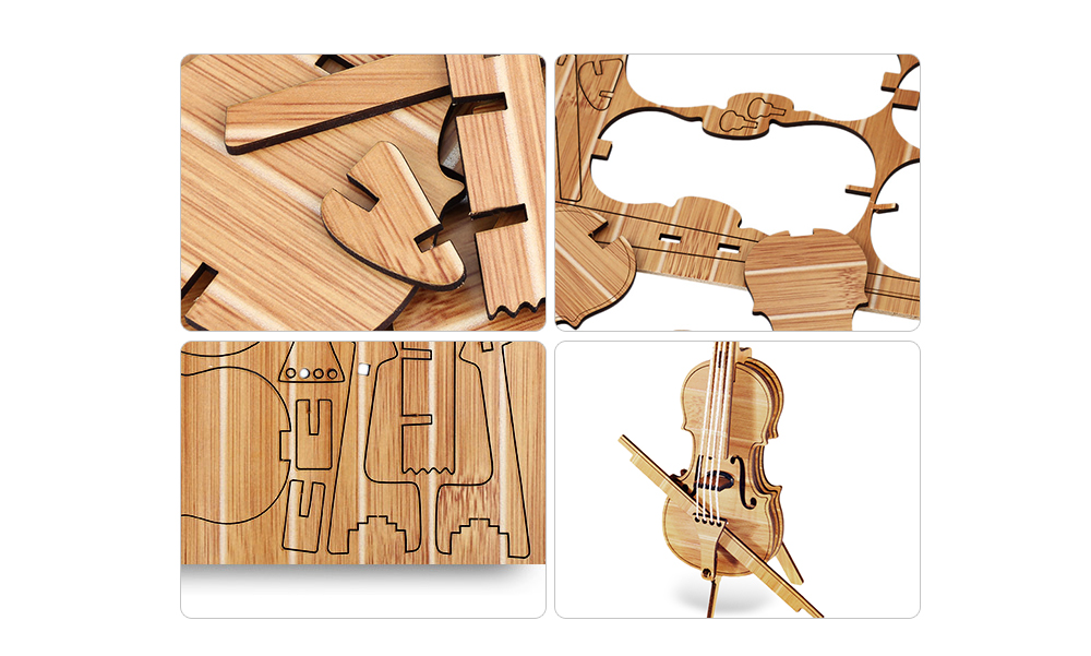 Educational Toys Woodcraft Assembly Kit 3D Wooden Puzzle - Violin