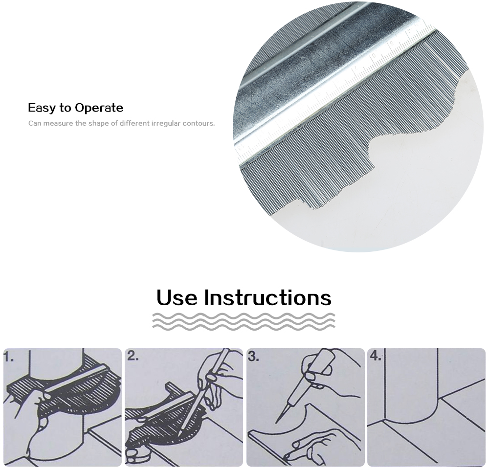 150mm Carbon Steel Profile Contour Gauge Deep Decorating Tiling Laminate Tiles General Tool