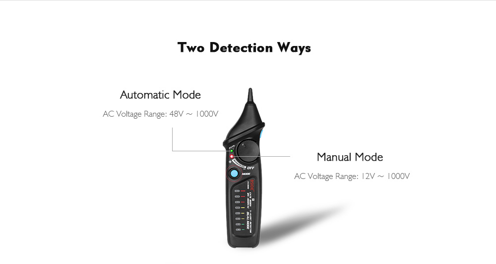 BSIDE Non-contact Voltage Detector Test Pen Wire Check Dual Mode with LED