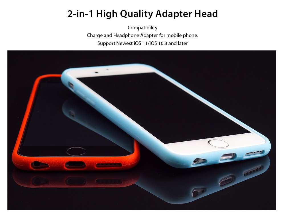 Dual Headphone Jack Adapter Audio with Charge Splitter for iPhone X / 8/ 8 Plus