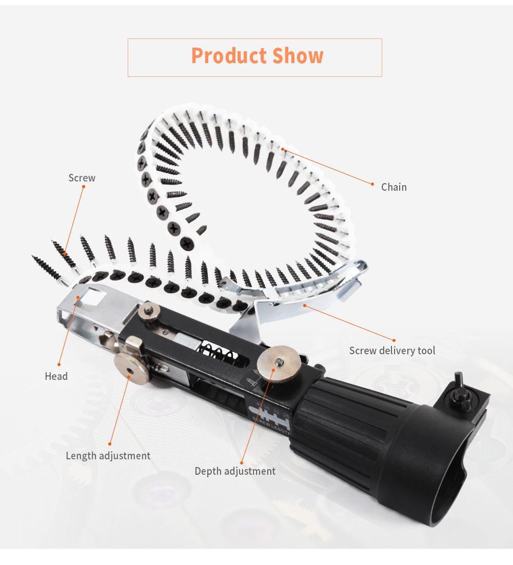 Automatic Screw Chain Nail Gun Adapter for Electric Drill