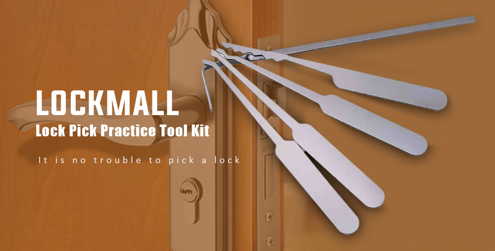 LOCKMALL Portable Lock Pick Practice Tool Kit for Locksmith 8PCS 