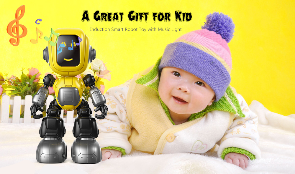 Induction Alloy Robot with Light Music Children's Educational Toy