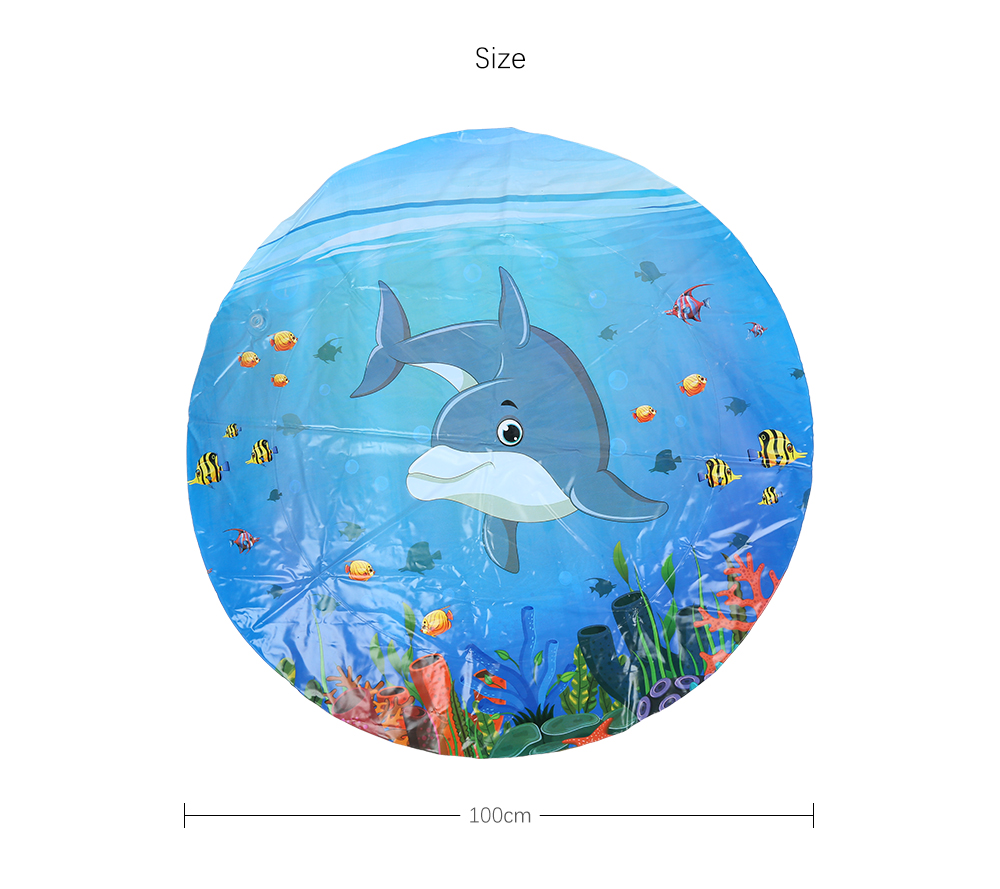 Inflatable Dolphin Pattern Sprinkler Pad Water Splash Play Mat for Children 