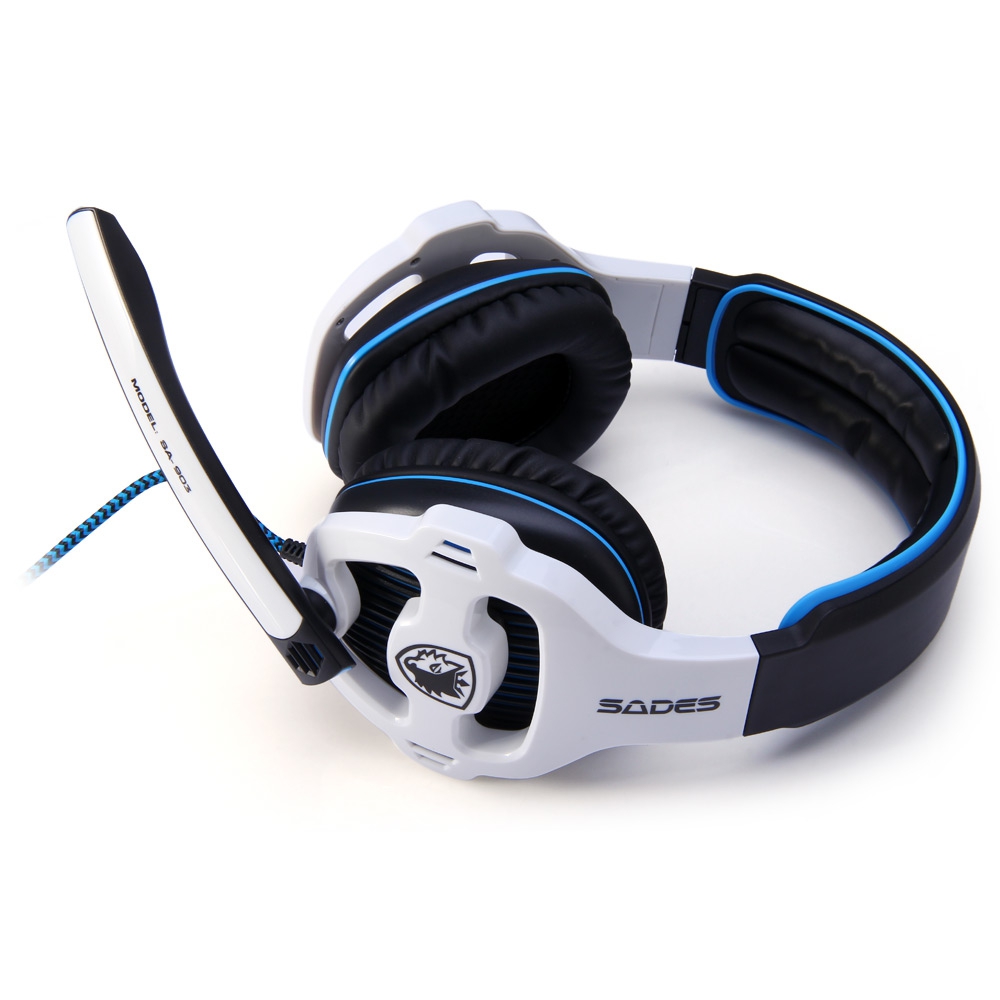 Sades Sa 903 Stereo 7 1 Surround Sound Pro Usb Gaming Headset With Mic Headband Headphone White And Black Yoibo