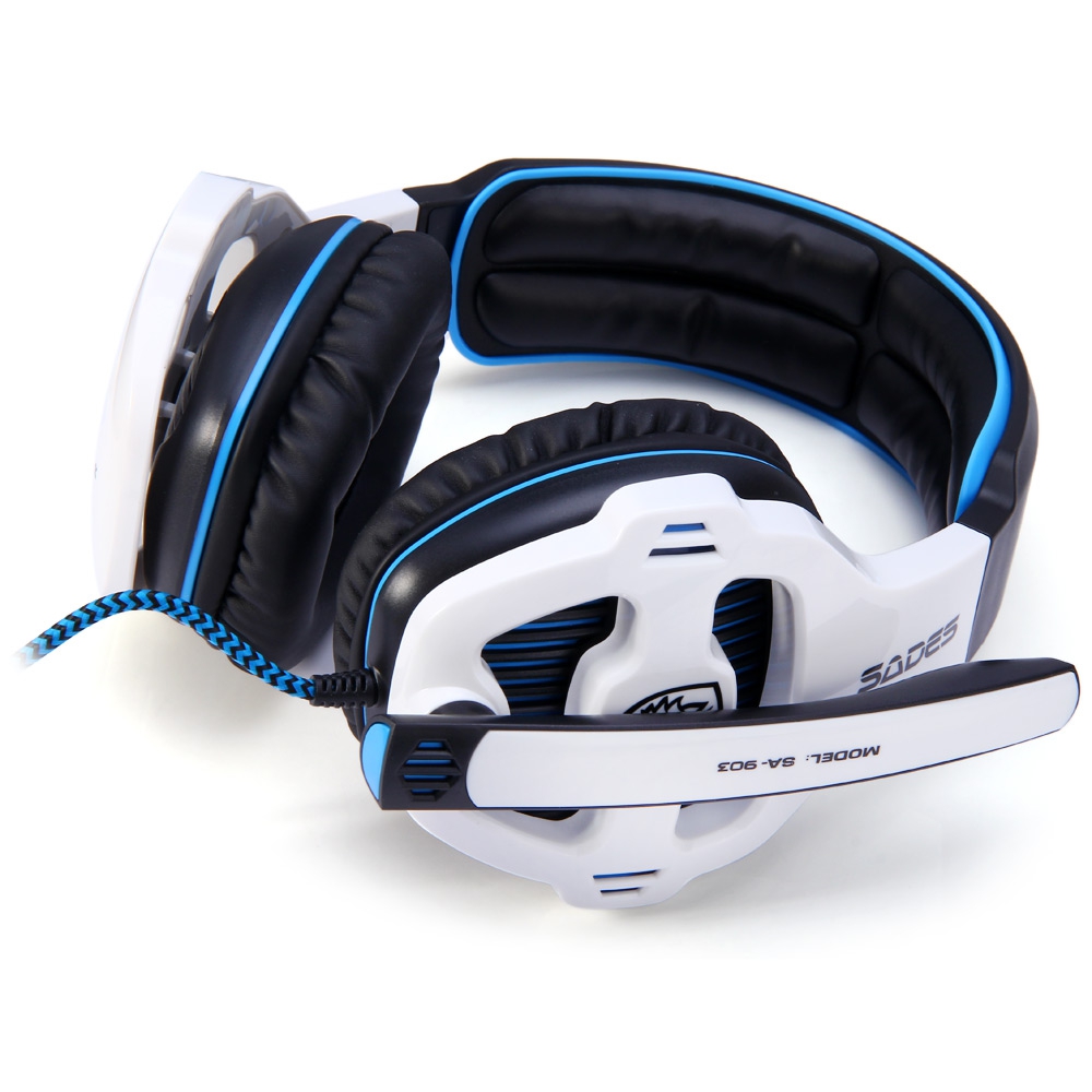 sades 7.1 over-the-ear usb gaming headset white
